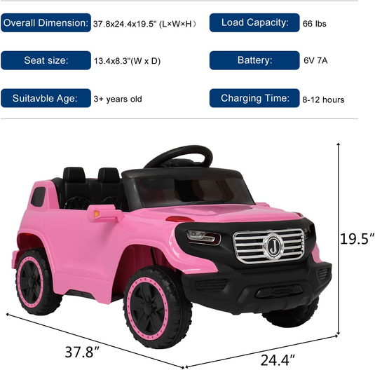 6V Battery-Powered Electric Ride-On Truck for Kids with Remote Control