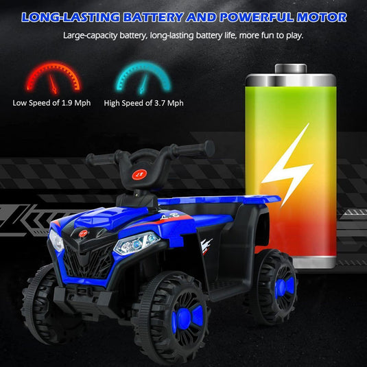 6V Battery-Powered Kids ATV with Forward/Reverse Switch - 4 Wheel Beach Buggy