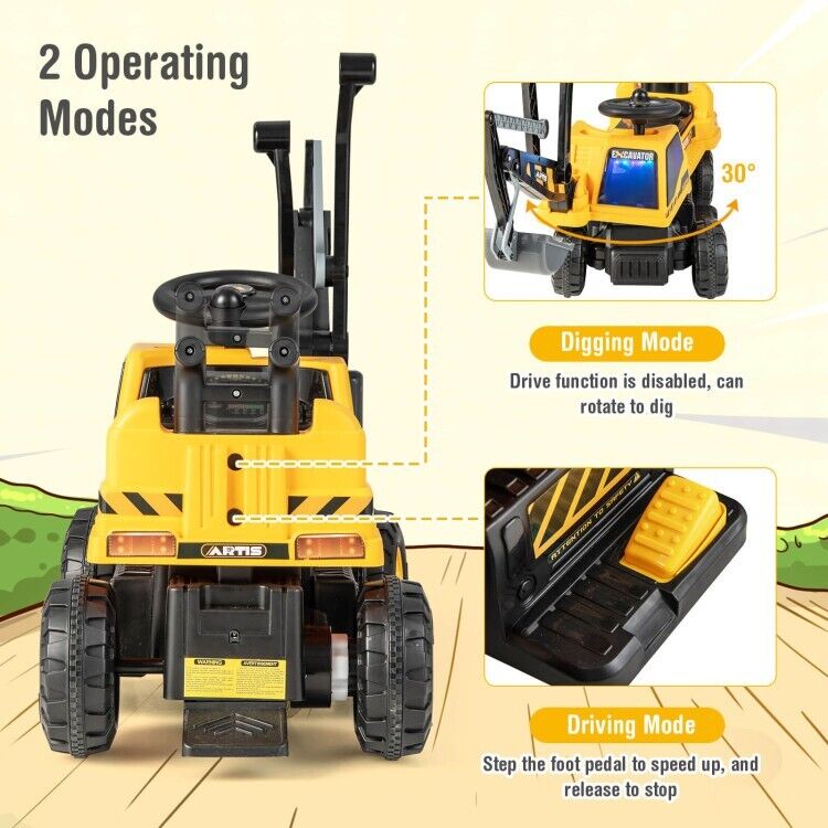 Load image into Gallery viewer, 6V Battery Powered Kids Bulldozer with Front Digger Shovel - Brand New
