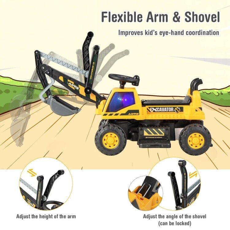 Load image into Gallery viewer, 6V Battery Powered Kids Bulldozer with Front Digger Shovel - Brand New
