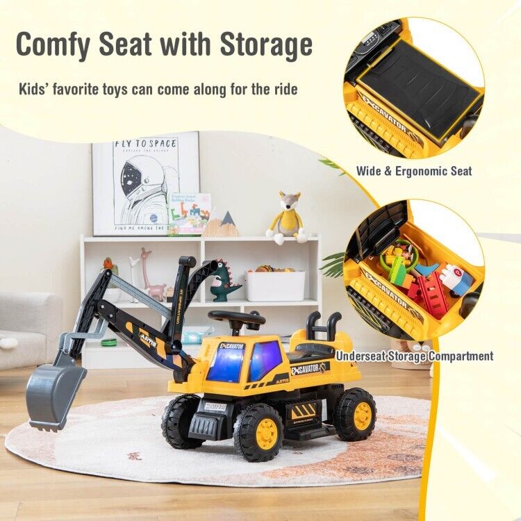 Load image into Gallery viewer, 6V Battery Powered Kids Bulldozer with Front Digger Shovel - Brand New
