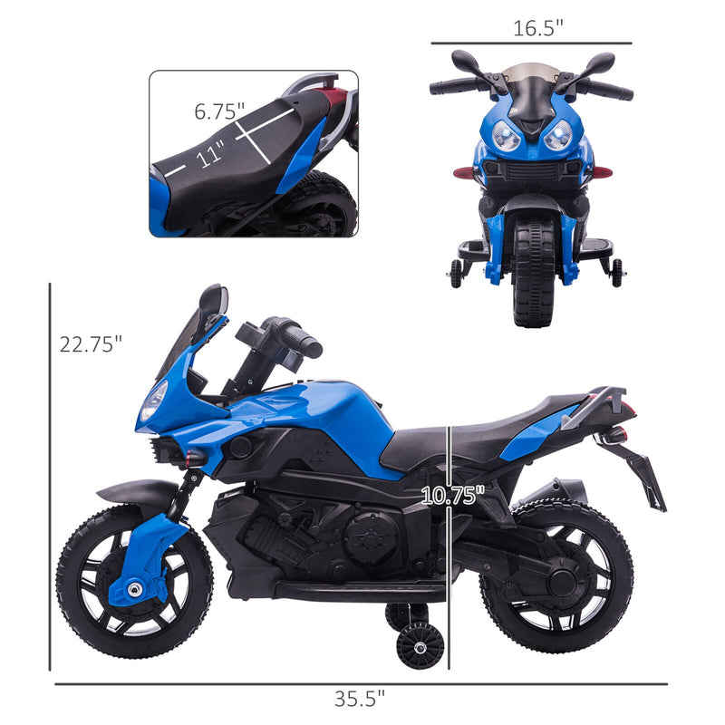 Load image into Gallery viewer, 6V Battery Powered Ride-On Motorcycle for Kids with Training Wheels and Headlight
