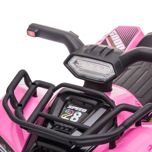 6V Battery Powered Ride On Quad ATV Toy with LED Headlights for Kids