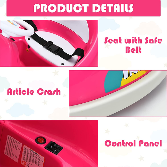 6V Bumper Car Electric Ride-On for Kids with 2 Driving Modes and 360 Degree Rotation