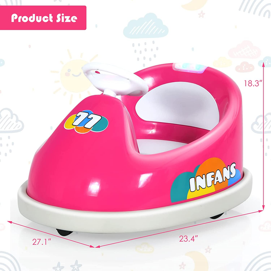 6V Bumper Car Electric Ride-On for Kids with 2 Driving Modes and 360 Degree Rotation