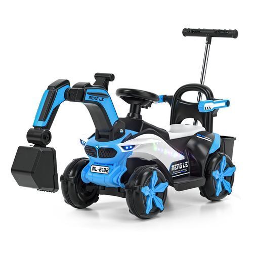 Load image into Gallery viewer, 6v Electric Excavator Toy Car with Bluetooth and Rear Reserve Box for Kids
