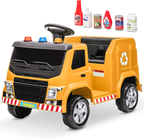 Load image into Gallery viewer, 6V Electric Garbage Truck Ride-On Toy with LED Lights for Toddlers
