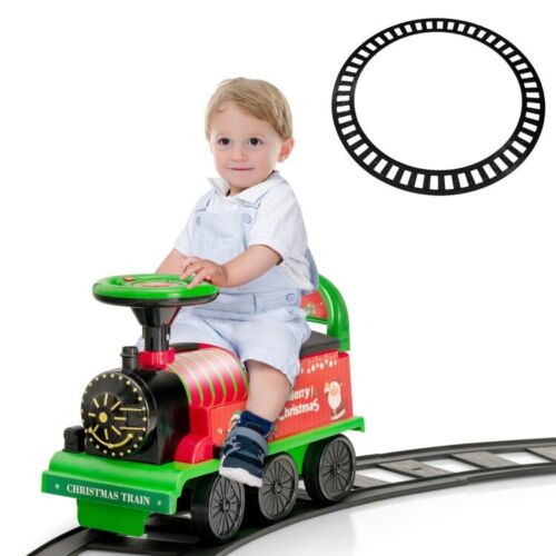 Load image into Gallery viewer, 6V Electric Kids Ride On Train with Track &amp; 6 Wheels in Green Color
