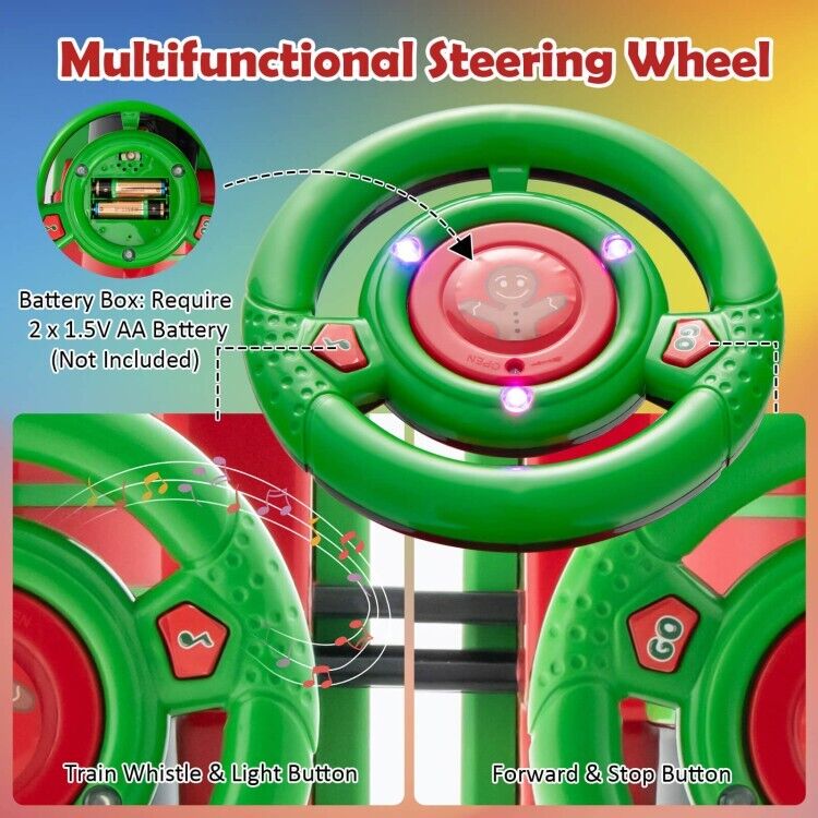 Load image into Gallery viewer, 6V Electric Kids Ride On Train with Track &amp; 6 Wheels in Green Color
