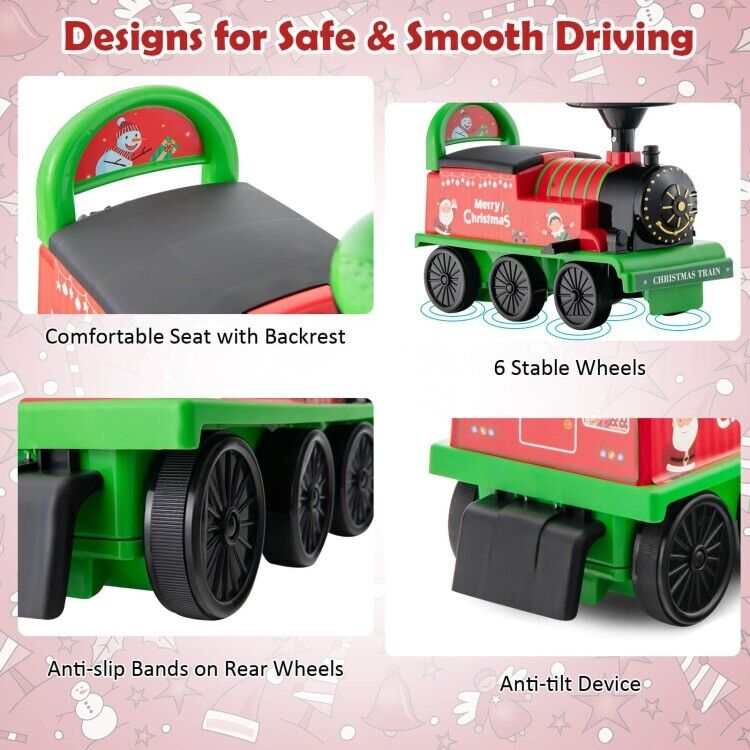 Load image into Gallery viewer, 6V Electric Kids Ride On Train with Track &amp; 6 Wheels in Green Color
