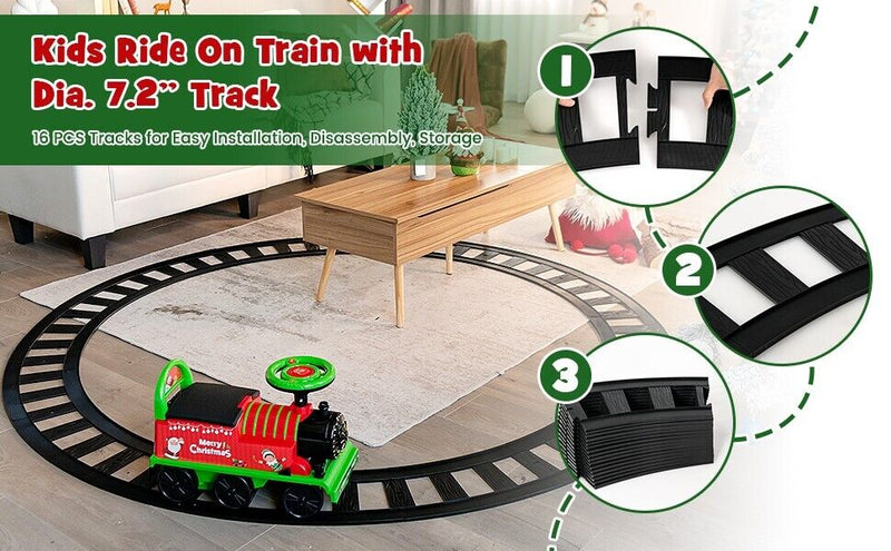 Load image into Gallery viewer, 6V Electric Kids Ride On Train with Track &amp; 6 Wheels in Green Color
