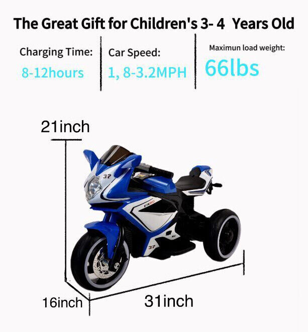 Load image into Gallery viewer, 6V Electric Ride-On Motorcycle for Kids Ages 3-6 - Perfect Xmas Gift Toy!
