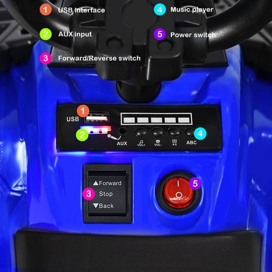 6V Electric Ride-On Quad for Kids with Battery and Lights Included