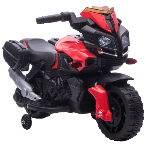 6V Kids Electric Motorcycle Ride-On Car with Training Wheels - Battery Powered Toy
