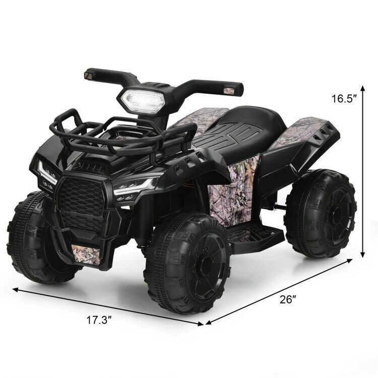 Load image into Gallery viewer, 6V Kids Electric Ride On Quad Car with LED Lights and MP3 Player - Black
