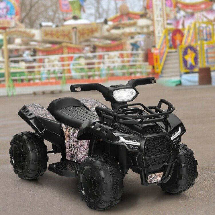 Load image into Gallery viewer, 6V Kids Electric Ride On Quad Car with LED Lights and MP3 Player - Black
