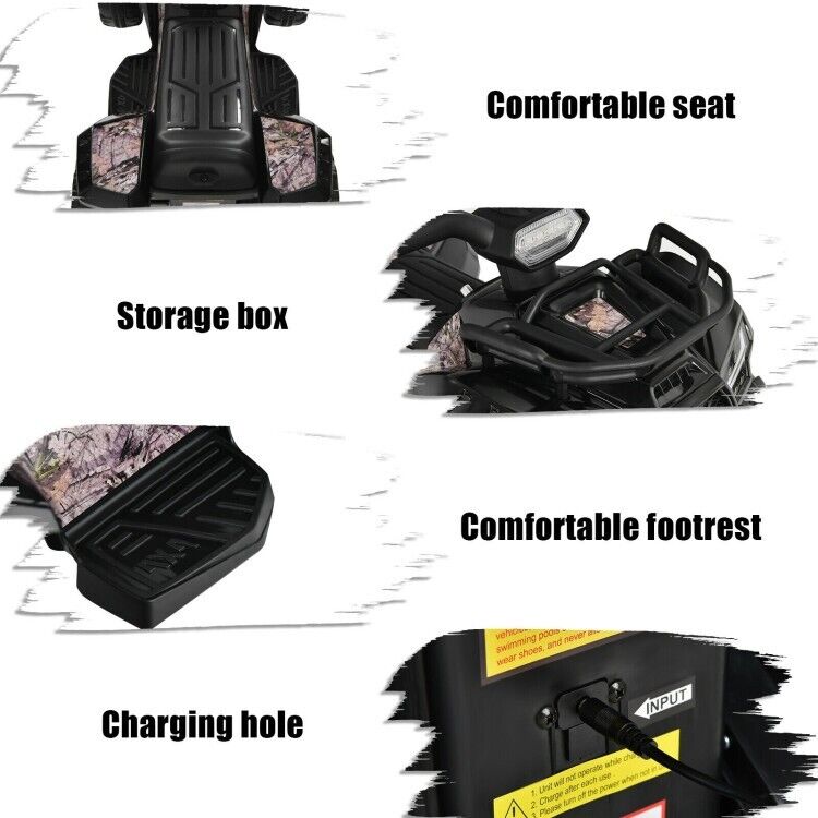 Load image into Gallery viewer, 6V Kids Electric Ride On Quad Car with LED Lights and MP3 Player - Black
