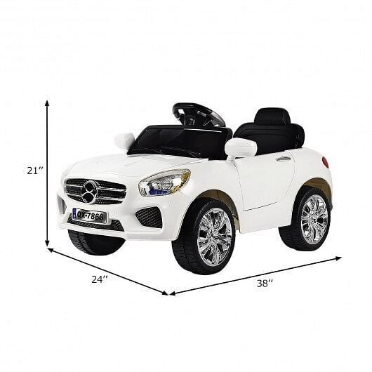 Load image into Gallery viewer, 6V Kids Remote Control Battery Powered LED Lights Riding Car in White
