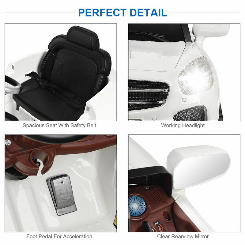 Load image into Gallery viewer, 6V Kids Ride On Car with RC Remote Control, LED Lights, and MP3 Player - White
