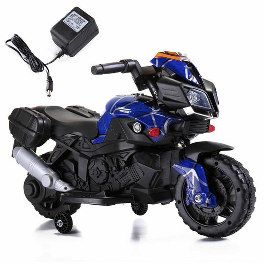 6V Kids Ride On Motorcycle with Training Wheels - Battery Powered Toy for Fast Fun!