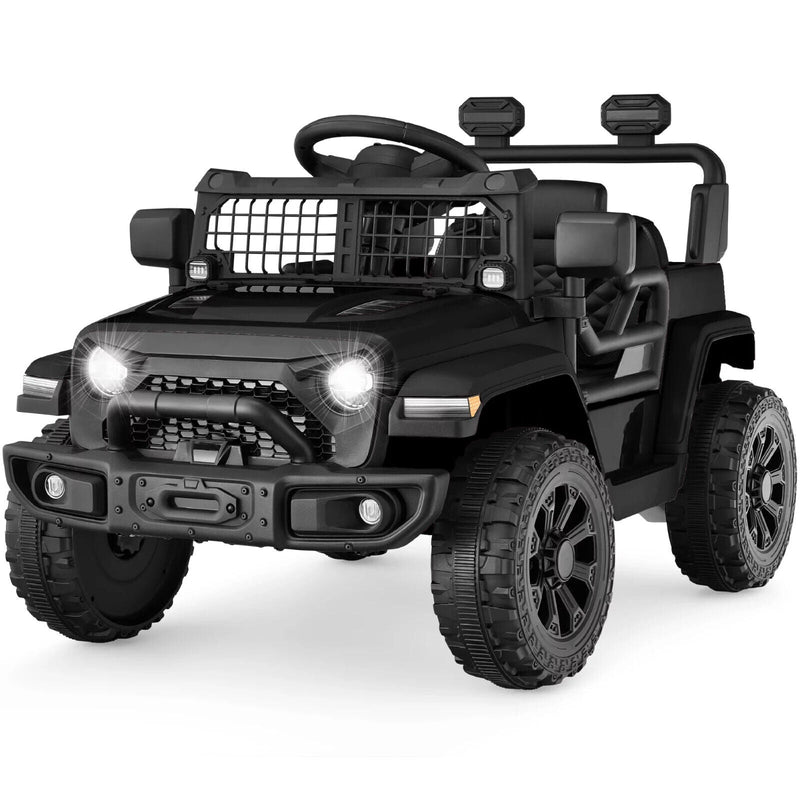 Load image into Gallery viewer, 6V Kids Ride On Truck Car with LED Lights and Parental Remote Control - Black Jeep for Ages 3 to 5 - Perfect Gift for Young Adventurers
