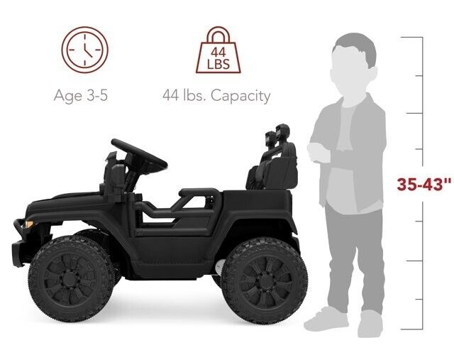 Load image into Gallery viewer, 6V Kids Ride On Truck Car with LED Lights and Parental Remote Control - Black Jeep for Ages 3 to 5 - Perfect Gift for Young Adventurers
