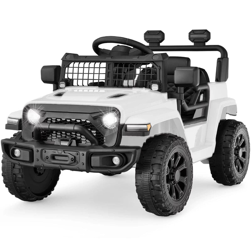 Load image into Gallery viewer, 6V Kids Ride On Truck Car with LED Lights and Parental Remote Control - White Jeep for Ages 3 to 5 - Perfect Gift for Young Adventurers
