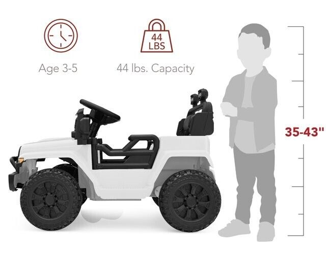 Load image into Gallery viewer, 6V Kids Ride On Truck Car with LED Lights and Parental Remote Control - White Jeep for Ages 3 to 5 - Perfect Gift for Young Adventurers
