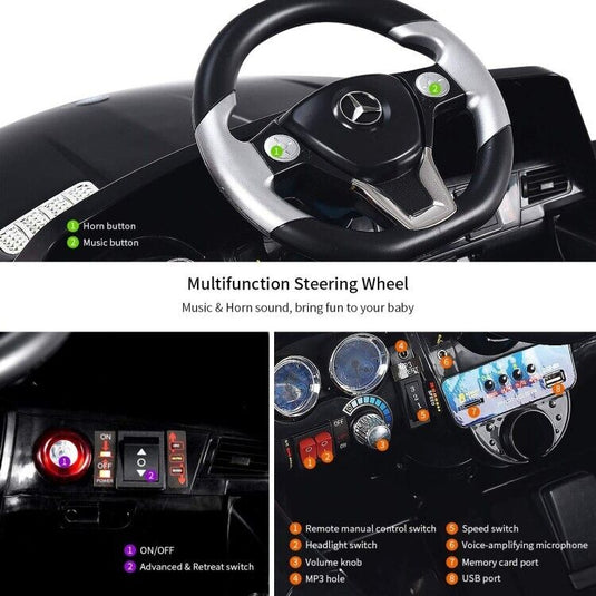 6V Mercedes Benz Electric Kids Ride On Car with MP3 Player and Remote Control - Suitable for Ages 3 to 6 Years