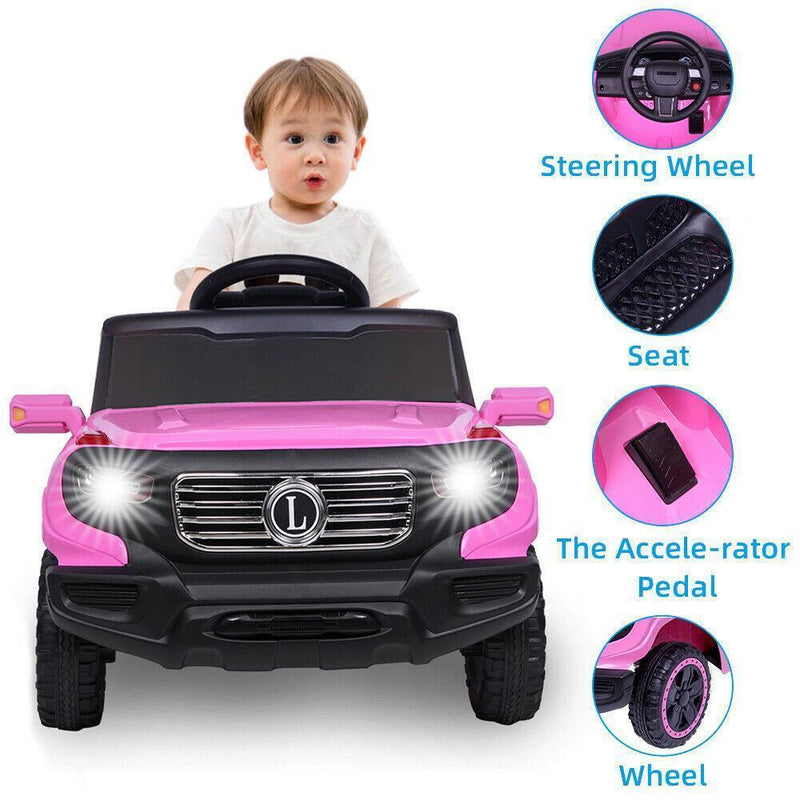 Load image into Gallery viewer, 6V Pink Electric Ride-On Car Truck for Kids with Remote Control and LED Lights
