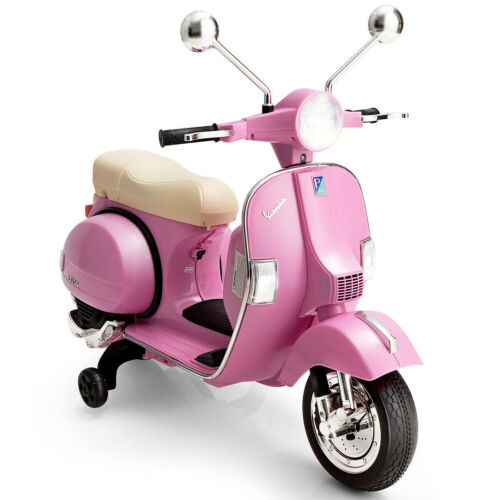 Load image into Gallery viewer, 6V Pink Kids Vespa Scooter with Training Wheel and Headlight
