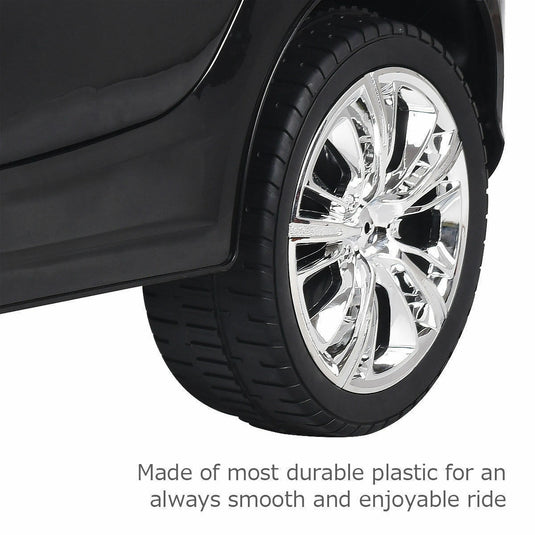 6V RC Remote Control Ride-On Car with LED Lights and MP3 Player for Kids - Black