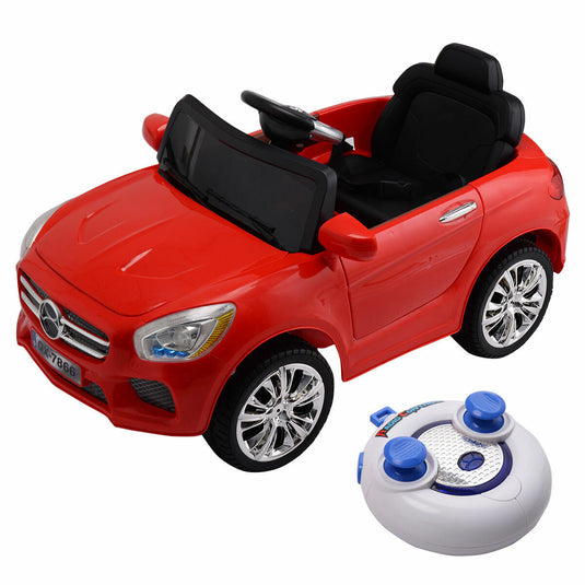 6V RC Remote Control Ride-On Car with MP3 Player and Lights for Kids - Red