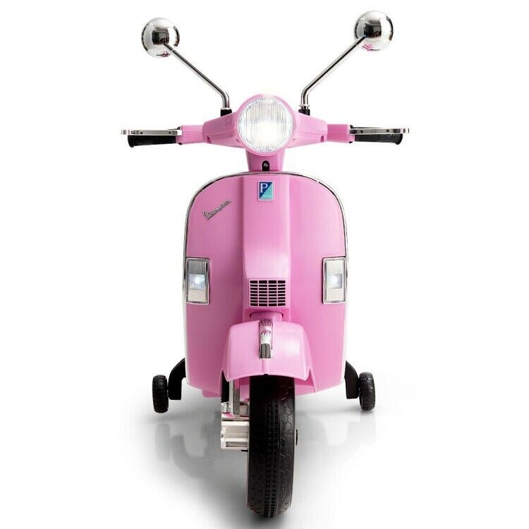 Load image into Gallery viewer, 6V Vespa Scooter Motorcycle for Kids with Training Wheels and Headlight
