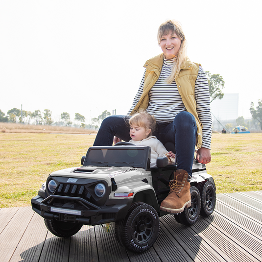 6WD Battery-Powered Kids Ride-On Truck with Remote Control and Baking Paint Finish - 24V Power Wheel