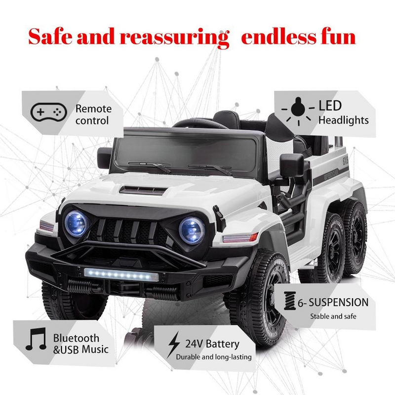 Load image into Gallery viewer, 6WD Kids Ride-On Truck with Remote Control and Lockable Doors - 24V Power Wheels Toy
