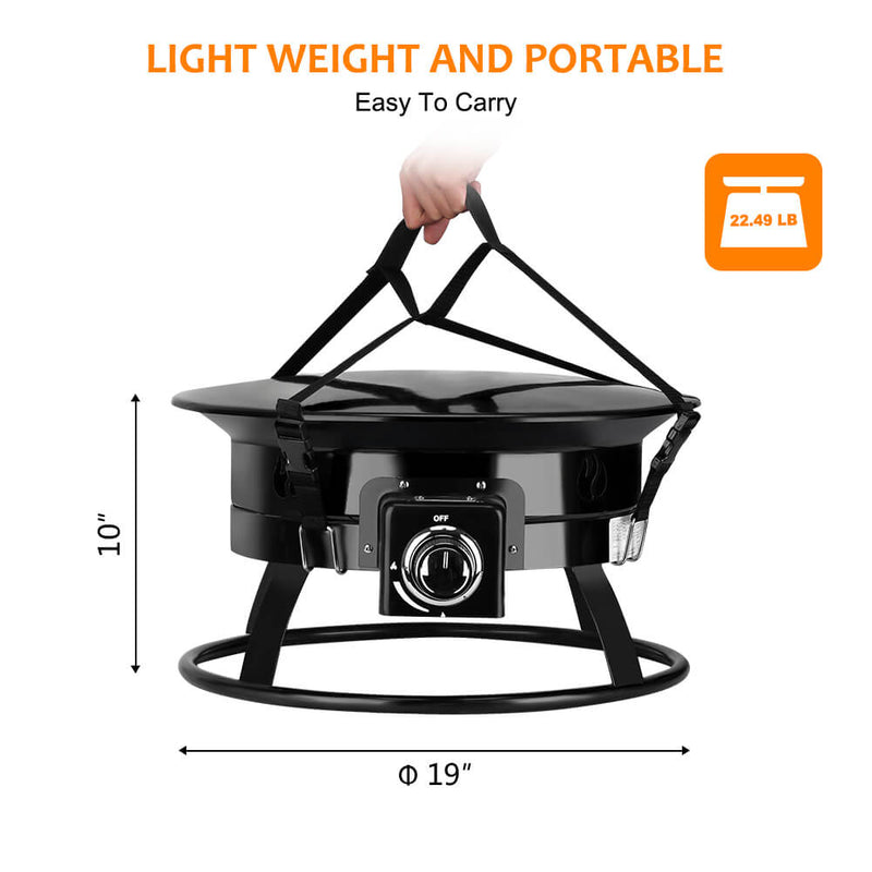 Load image into Gallery viewer, Camplux Outdoor Propane Fire Pit with Cover and Carry Kit, Auto-Ignition
