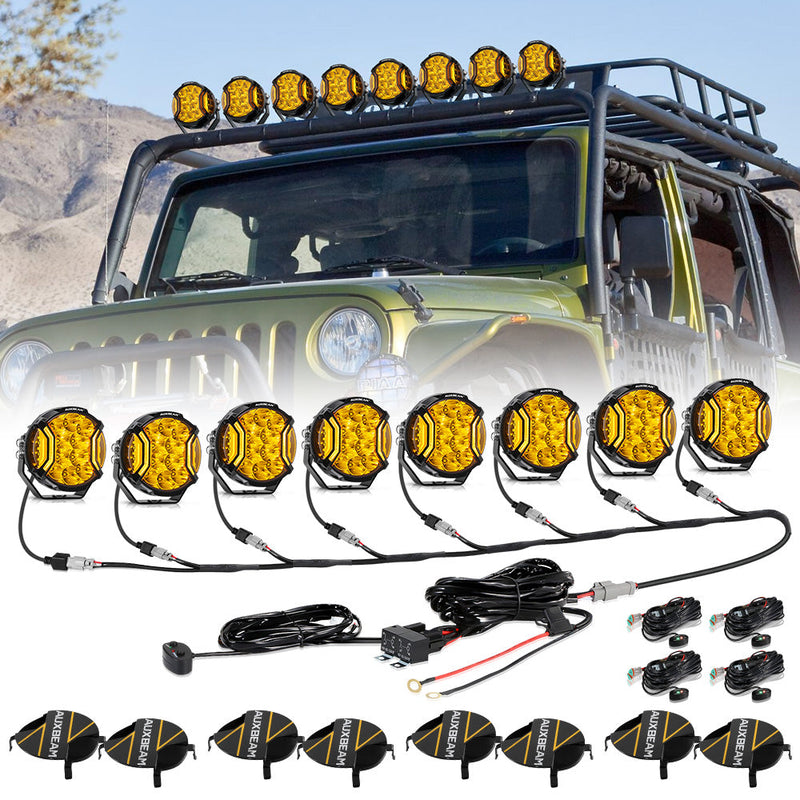 Load image into Gallery viewer, V-ULTRA Series | 5 Inch 172W LED Side Shooter Amber Pod Lights with Amber DRL
