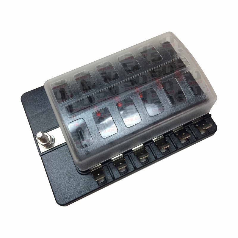 Load image into Gallery viewer, 12 Way Fuse Block - Blade Terminals - LED Indicators
