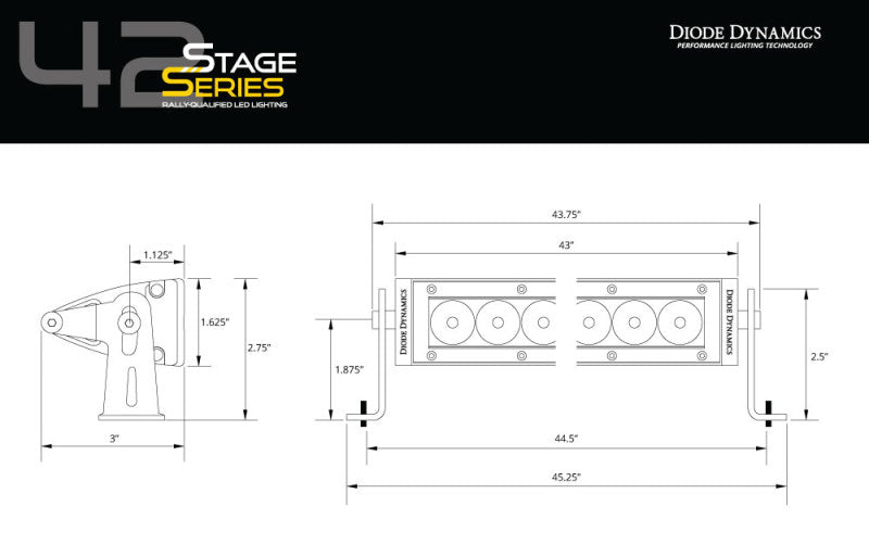 Load image into Gallery viewer, Diode Dynamics 42 In LED Light Bar Single Row Straight - Amber Combo Each Stage Series
