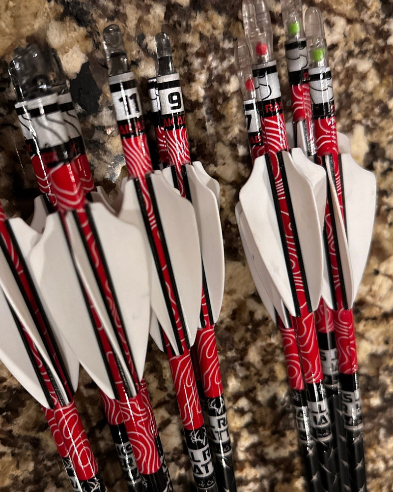 Load image into Gallery viewer, All Raks Matter Reflective Arrow Wraps - Packs of 15
