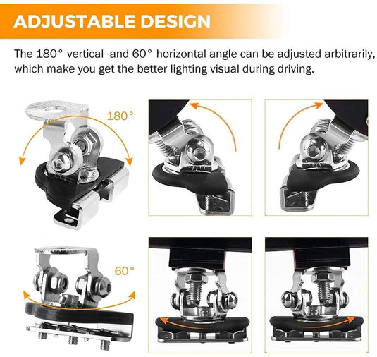 3 Inch 40W Spot/Flood Beam LED Pods Light + Universal LED Working Lights Mounting Brackets