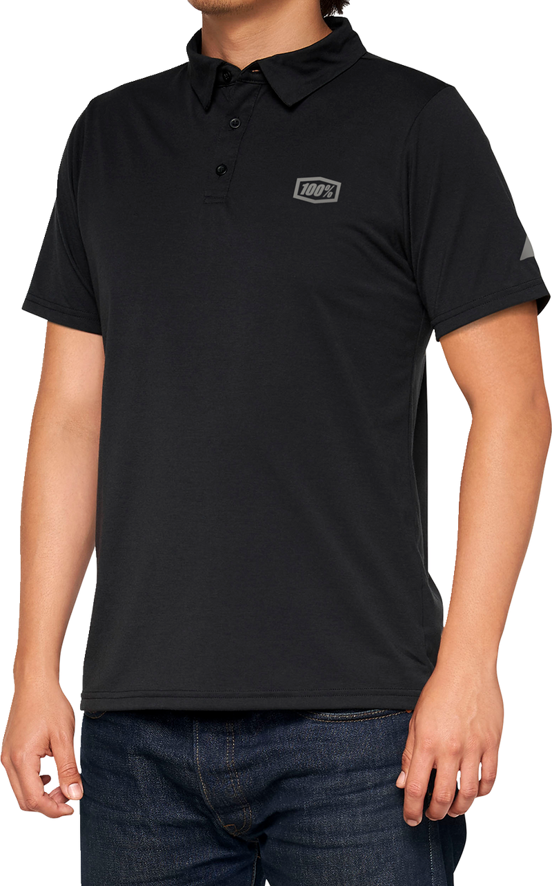 Load image into Gallery viewer, 100% Corpo Polo Shirt - Black/Gray - Medium 35019-057-11
