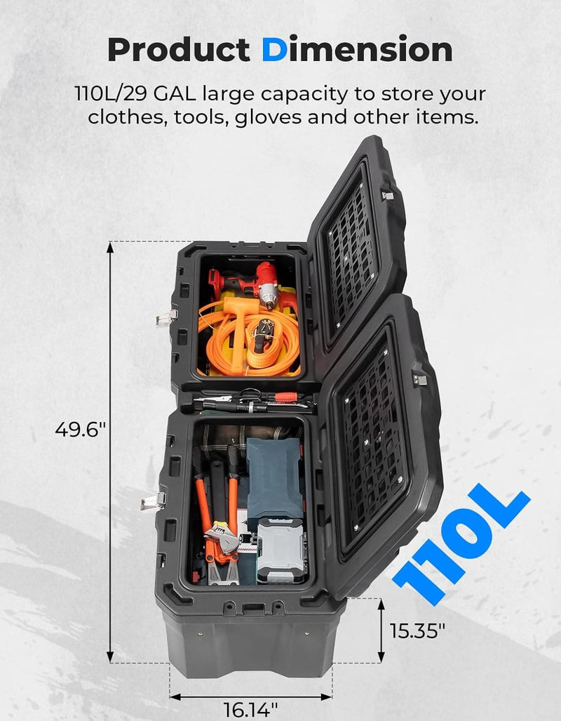 Load image into Gallery viewer, UTV Bed Box 29GAL for Polaris Ranger 1000 / XP 1000 / CREW 2018-2024
