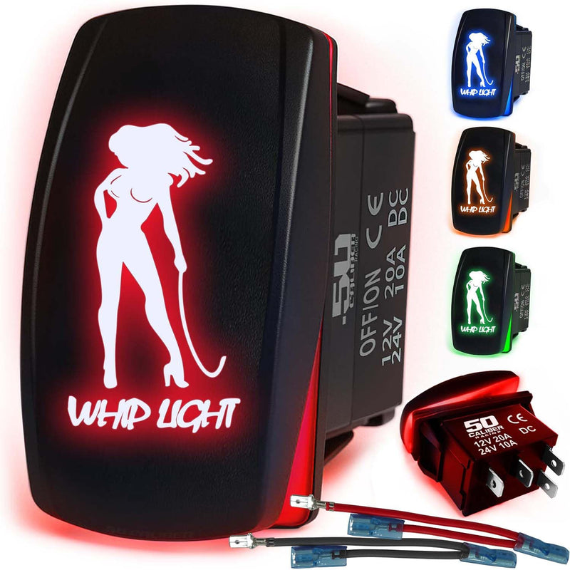 Load image into Gallery viewer, Waterproof Funny Rocker Switch 12v ON/Off, LED Backlit with Etched Design w/Toggle Switch 12v - UTV, Auto, Boat 20A Variation
