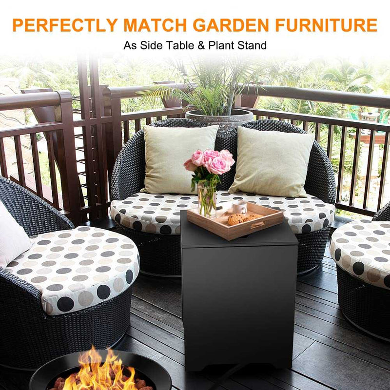 Load image into Gallery viewer, Camplux Propane Tank Cover, 20 LB Propane Tank Storage Box, Outdoor Tank Hideway Table for Propane Fire Pit and Gas Griddle Black
