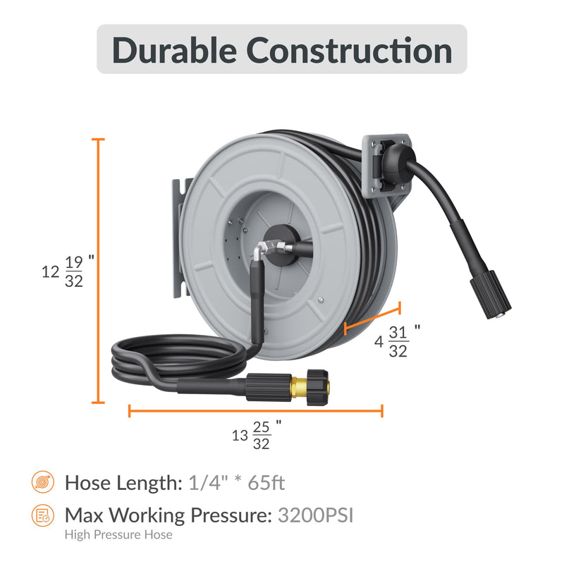 Load image into Gallery viewer, Retractable Pressure Hose Reel-1/4in
