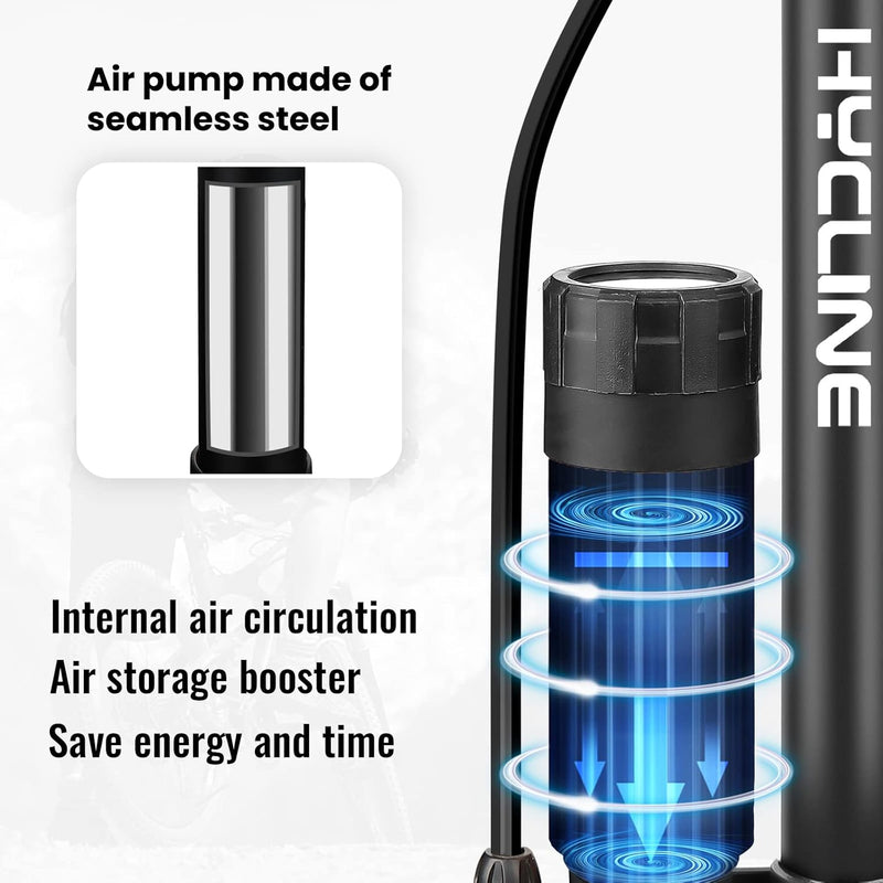 Load image into Gallery viewer, Hycline Gauge Booster Bike Pump
