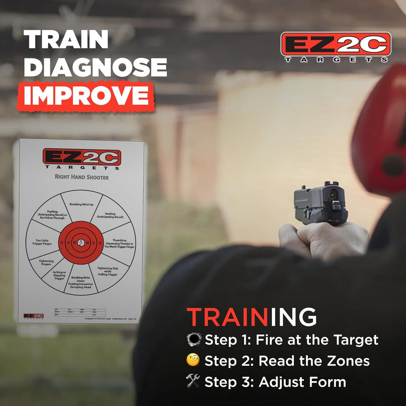 Load image into Gallery viewer, EZ2C Right Hand/Left Hand Diagnostic Training Paper Target 11”x17” USA MADE Style 11
