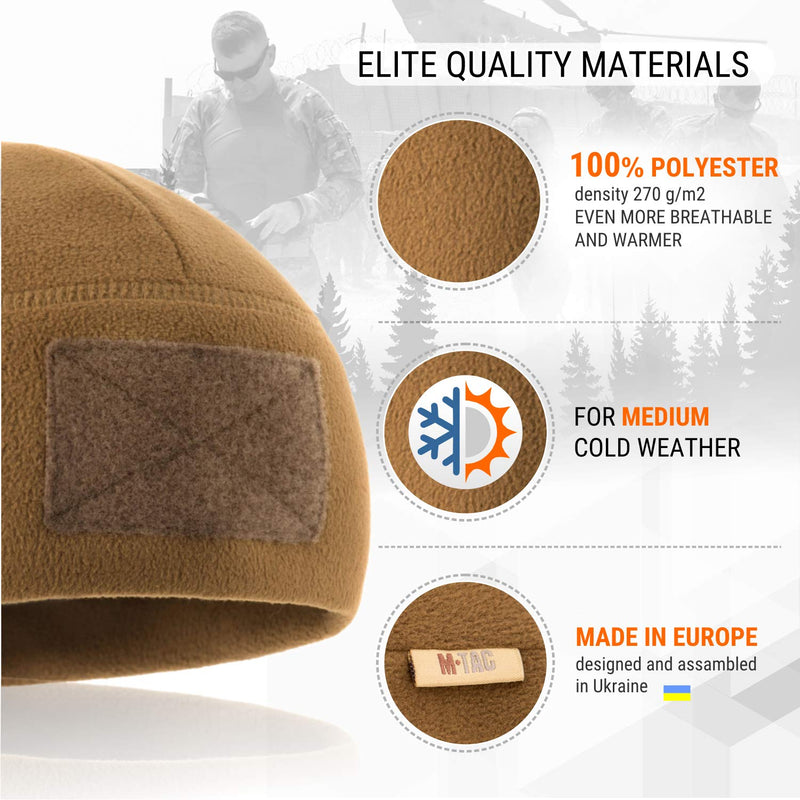 Load image into Gallery viewer, M-Tac Fleece Tactical Watch Cap Beanie With Patch Panel (270 g/m2)
